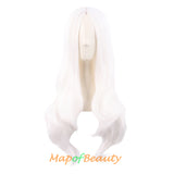 Long Curly Middle Part Synthetic Wigs Women Heat Resistant Loose Wavy Hair Wig Daily Wear Cosplay Party Halloween
