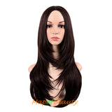 Long Layered Wigs Straight Synthetic Fiber Hair Replacement Wig For Daily Party