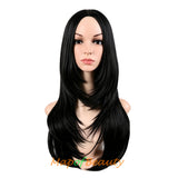 Long Layered Wigs Straight Synthetic Fiber Hair Replacement Wig For Daily Party