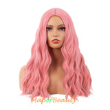 Long Curly Wavy Wig Women Middle Part Hair Replacement Synthetic Heat Resistant Fiber Daily Use Fashion Wigs