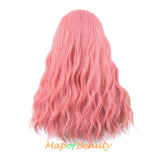 Long Curly Wavy Wig Women Middle Part Hair Replacement Synthetic Heat Resistant Fiber Daily Use Fashion Wigs