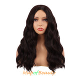 Long Curly Wavy Wig Women Middle Part Hair Replacement Synthetic Heat Resistant Fiber Daily Use Fashion Wigs