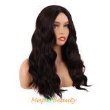 Long Curly Wavy Wig Women Middle Part Hair Replacement Synthetic Heat Resistant Fiber Daily Use Fashion Wigs