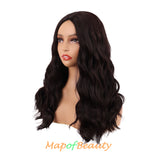 Long Curly Wavy Wig Women Middle Part Hair Replacement Synthetic Heat Resistant Fiber Daily Use Fashion Wigs