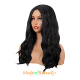 Long Curly Wavy Wig Women Middle Part Hair Replacement Synthetic Heat Resistant Fiber Daily Use Fashion Wigs