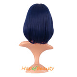 Short Bob Straight Wigs Synthetic Flat Bangs Heat Resistant Ordinary Wig