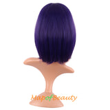 Short Bob Straight Wigs Synthetic Flat Bangs Heat Resistant Ordinary Wig