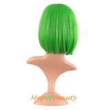 Short Bob Straight Wigs Synthetic Flat Bangs Heat Resistant Ordinary Wig