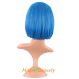 Short Bob Straight Wigs Synthetic Flat Bangs Heat Resistant Ordinary Wig