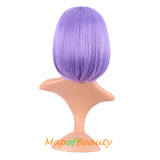 Short Bob Straight Wigs Synthetic Flat Bangs Heat Resistant Ordinary Wig