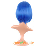 Short Bob Straight Wigs Synthetic Flat Bangs Heat Resistant Ordinary Wig