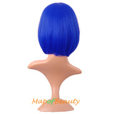 Short Bob Straight Wigs Synthetic Flat Bangs Heat Resistant Ordinary Wig