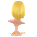 Short Bob Straight Wigs Synthetic Flat Bangs Heat Resistant Ordinary Wig
