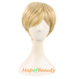Short Curly Wig with Bangs Hair Natural Soft Wigs for Women（Dark Brown）
