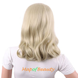 Side Bangs Middle Length Bent Tail Wigs Fiber Shoulder Length Wigs