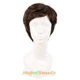 Men Short Wig Synthetic Hair Heat Resistant Handsome Cosplay Costume Hair Replacement Wig