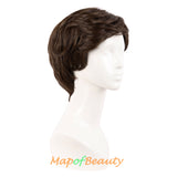 Men Short Wig Synthetic Hair Heat Resistant Handsome Cosplay Costume Hair Replacement Wig