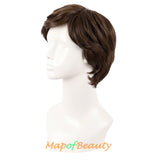 Men Short Wig Synthetic Hair Heat Resistant Handsome Cosplay Costume Hair Replacement Wig