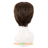 Men Short Wig Synthetic Hair Heat Resistant Handsome Cosplay Costume Hair Replacement Wig