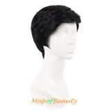 Men Short Wig Synthetic Hair Heat Resistant Handsome Cosplay Costume Hair Replacement Wig