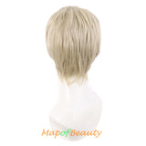 Men Short Wig Synthetic Hair Heat Resistant Handsome Cosplay Costume Hair Replacement Wig
