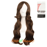 Long Deep Wave Wigs for Women Cosplay Wig Colored Synthetic Fiber Side Bangs