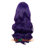 Long Deep Wave Wigs for Women Cosplay Wig Colored Synthetic Fiber Side Bangs