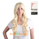 Long Deep Wave Wigs for Women Cosplay Wig Colored Synthetic Fiber Side Bangs