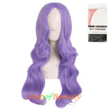 Long Deep Wave Wigs for Women Cosplay Wig Colored Synthetic Fiber Side Bangs