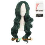 Long Deep Wave Wigs for Women Cosplay Wig Colored Synthetic Fiber Side Bangs