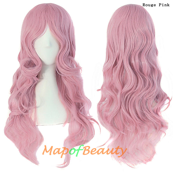 Pink,Medium long hair