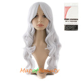 Long Deep Wave Wigs for Women Cosplay Wig Colored Synthetic Fiber Side Bangs