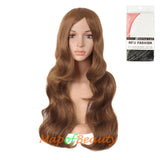 Long Deep Wave Wigs for Women Cosplay Wig Colored Synthetic Fiber Side Bangs