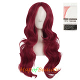 Long Deep Wave Wigs for Women Cosplay Wig Colored Synthetic Fiber Side Bangs