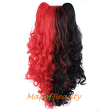 Lolita Cosplay Wigs For Women Long Wave Curly Multi Colored Three-piece Hair Ponytails Separate