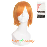 Short Cosplay Anime Wigs Curly Men's Wig Colored Black 12 Inch