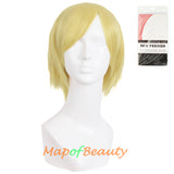 Short Cosplay Anime Wigs Curly Men's Wig Colored Black 12 Inch