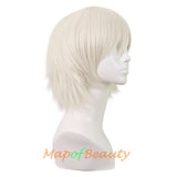 Short Cosplay Anime Wigs Curly Men's Wig Colored Black 12 Inch