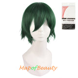 Short Cosplay Anime Wigs Curly Men's Wig Colored Black 12 Inch