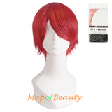 Short Cosplay Anime Wigs Curly Men's Wig Colored Black 12 Inch