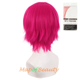 Short Cosplay Anime Wigs Curly Men's Wig Colored Black 12 Inch