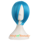 Blonde Short Straight Costume Cosplay Party Wigs for Women Men 12 Inch