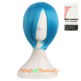 Blonde Short Straight Costume Cosplay Party Wigs for Women Men 12 Inch