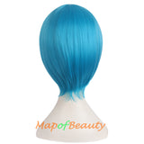 Blonde Short Straight Costume Cosplay Party Wigs for Women Men 12 Inch