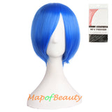 Blonde Short Straight Costume Cosplay Party Wigs for Women Men 12 Inch