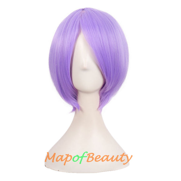 Blonde Short Straight Costume Cosplay Party Wigs for Women Men 12 Inch