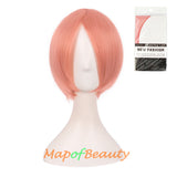 Blonde Short Straight Costume Cosplay Party Wigs for Women Men 12 Inch