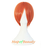 Blonde Short Straight Costume Cosplay Party Wigs for Women Men 12 Inch
