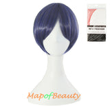 Blonde Short Straight Costume Cosplay Party Wigs for Women Men 12 Inch