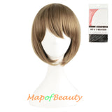 Blonde Short Straight Costume Cosplay Party Wigs for Women Men 12 Inch